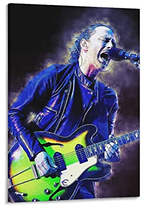 AIPHE Kunstwerk Malerei Leinwanddrucke Gitarrensänger Spirit of Thom Yorke Poster Wohnzimmer Schlafzimmer Malerei Kunstwerk 60x90cm Kein Rahmen