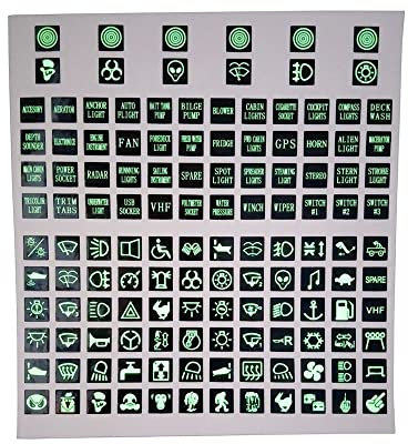 Adesivo luminoso per auto, per pulsante, relè, interruttore a bilanciere, etichetta, pannello circuito, decalcomanie fosforescenti, per auto, barca, marina