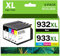 ECHALLENGE 933XL 932XL Multipack Druckerpatronen Kompatibel für HP 932 933 XL für HP Officejet 6700 Premium Patronen 7510 7612 7110 7610 6100 6600 Tintenpatronen(Packaging May Vary)