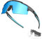 KAPVOE Polarisierte Fahrradbrille für Herren Damen mit 3 Wechselgläsern, TR90 Rahmen – Sportsonnenbrille für Radfahren, MTB, Rennrad – Inklusive Sonnenbrille, Sportbrille, UV-Schutz 03 Blau Schwarz