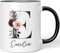 JUNIWORDS Tasse, Emilia, Name Anfangsbuchstabe Initial Alphabet Floral Buchstabe E Monogramm Motiv, Schwarz (5567208)