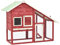 Chusui Kaninchenstall, Hasenstall, Hasenkäfig, Kaninchenställe,Tierhaus, Kleintierstall, Kaninchenhaus, Haustierstall, Kaninchen Häuser, Rot und Weiß 140x63x120 cm Tanne Massivholz