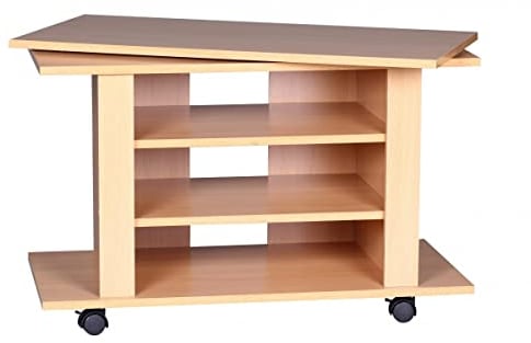 möbelando TV HiFi Bank Oregon Buche Fernsehtisch drehbar & rollbar 75 x 38 x 51 cm