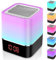 Yedkufea Bluetooth Lautsprecher mit Licht, Nachttischlampe Touch Dimmbar, RGB LED Lampe mit Wecker, Tragbare Bluetooth Tischlamp Geschenk für Mädchen Kinder