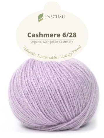 25 g Pascuali Cashmere 6/28 | 100% Kaschmirwolle Bio Kaschmir zum Stricken und Häkeln, Farbe:Malve 64