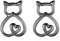 INFUSEU Ohrringe Katzen, 925 Sterling Silber Schwarz Katze Ohrringe für Damen Süße Ohrstecker Katze Schmuck Hübscher Haustier Tier Winziger Knorpel Ohrring Geschenke für Katzenliebhaber