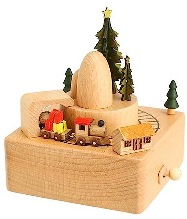 Hölzerne Spieluhr, Weihnachtszug-Spieluhr, Mädchen-Geburtstag, Valentinstag, Basteldekoration