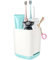 Porte-brosses à Dents, Support pour Brosse à Dents Electrique, Porte Brosse à Dents Amovible Stand Dentifrice, avec Trou de Vidange, 11.8x9.7x9 cm Bleu