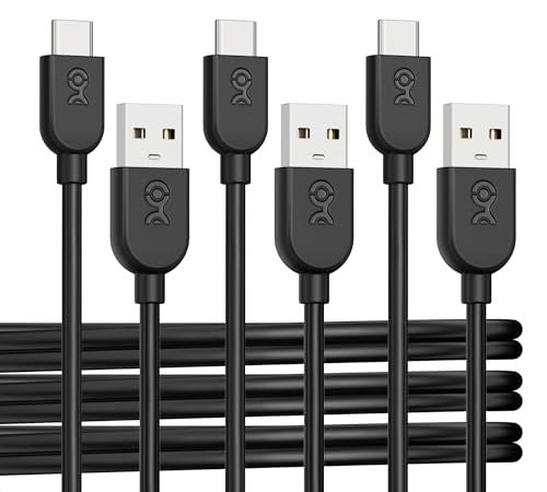 Cable Matters 3-Pack Extreme Flexible Long USB A to USB C Cable 1.8m in Black, Support Apple CarPlay, Android Auto, USB to USB C Charging Cable for iPhone 15/15 Pro/15 Plus/15 Pro Max, Galaxy S23