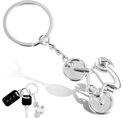 Porte Clef Cycliste, Porte-clés vélo Vélo de course Argent en métal Porte-clés Cadeaux créatifs pour hommes, femmes & enfants