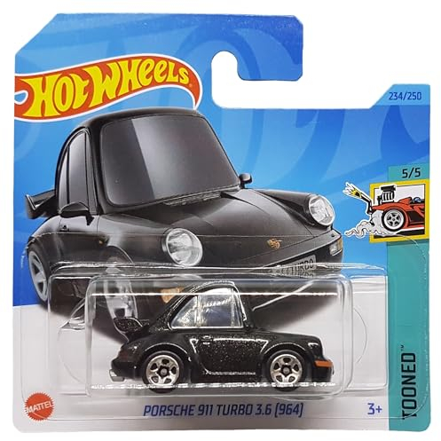 Hot Wheels - Porsche 911 Turbo 3.6 [964] - Tooned 5/5 - HKG69 - Short Card - schwarz metallic - Mattel 2023