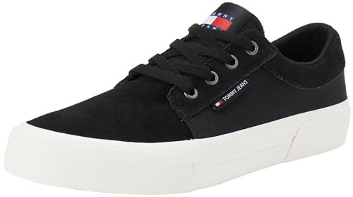 Tommy Jeans TJM Vulc. Skater Mix Material (EM0EM01456, Zapatillas Bajas Hombre, Negro (Black), 43 EU