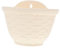 CAXUSD Jardinera Colgante de Pared Decorativo para Plantas Soporte de Flores Imitación Ratan para Interior y Exterior Beige Pequeño