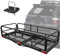 OUTPRIZE Portabagagli per rimorchio, 152,4 x 61,5 x 35,5 cm, pieghevole, con guide laterali alte, per camper, camion, SUV, furgoni, capacità 226,8 kg, ricevitore da 5,1 cm, nero