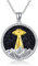 VENACOLY UFO Flying Saucer Anhänger Halskette Sterling Silber UFO Bluesand Stein Halskette Raumschiff Rave Schmuck Geschenke für Frauen