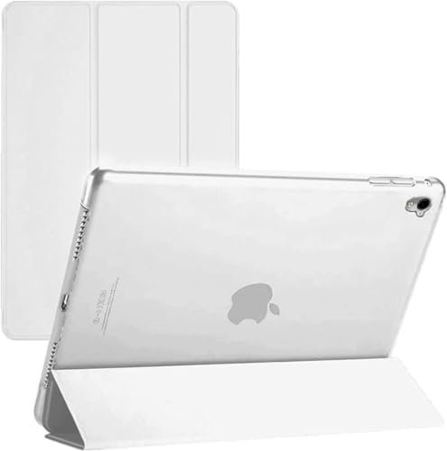 JNS Per iPad 9a generazione 2021/8a generazione 2020/7a generazione 2019, iPad 10.2 Custodia Smart Slim Shell con protezione posteriore satinata traslucida, accensione/spegnimento automatico (bianco)