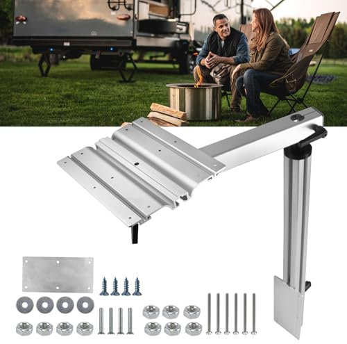 RULLINE Pieds de table amovibles en alliage d'aluminium – Accessoires de camping-car, pieds de bureau rotatifs à 360°, supports de table réglables en hauteur pour remorques de voyage, camping-cars,