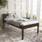 Hansales Seniorenbett 90x200 cm Triin Farbe Wenge Holzbett mit Kofpteil, Bettgestell ohne Rollrost, Einzelbett aus massivem FSC® Birkenholz, Bettrahmen belastbar bis 350kg mit Öl beschichtet