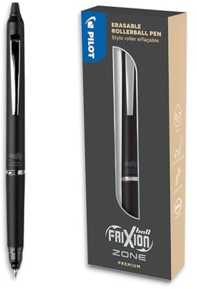 PILOT - FriXion Ball Zone Schwarz in Geschenkbox - radierbarer Premium Tintenroller mit thermosensitiver Tinte - nachfüllbar und mit gummierter Griffzone - Schreibfarbe Schwarz - Minenspitze in Medium