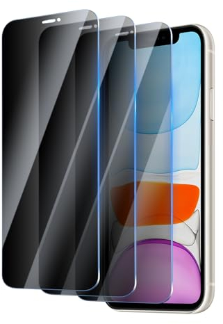 YUXINDZ 3 Pièces Verre Trempé Anti-Espion pour iPhone 11 / iPhone XR 6,1 Pouces, Film Protection d'Écran Contre les Rayures, Sans Bulles, Dureté 9H Glass