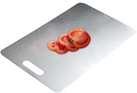 Tagliere in titanio, tagliere in acciaio inox per cucina, taglieri per carne piccoli/grandi da appendere in acciaio, per casa, cucina, cucina, esterni, piano di lavoro antiscivolo