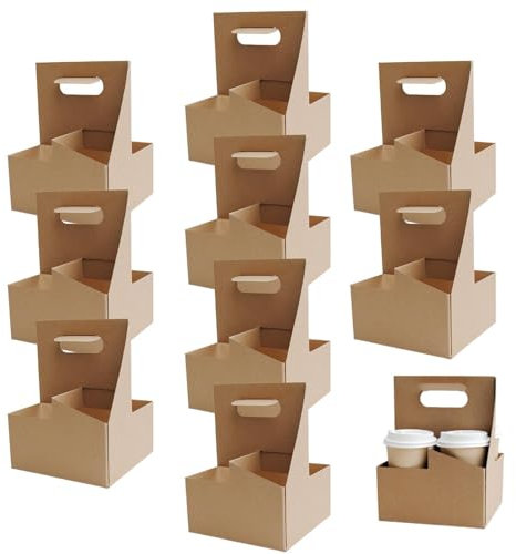 Lot de 10 porte-gobelets en carton résistant pour boissons
