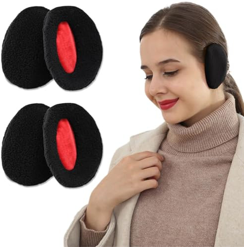 2 Paar Ohrenwärmer Damen/Herren,Winter Ohrenwärmer Flaumig Ohrwärmer Gefüttert,Warme Ohrenschützer Schutz vor Wind/Kälte,Umschließen Ohr völlig,Frauen Ohrenschützer Herbst/Winter (M)