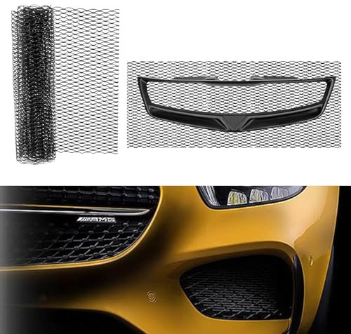 Madlife Garage Aluminium Car Grill Mesh 100 x 33 cm, Black Universal Car Racing Grill Net Vent Tuning for Bumper, Waterproof and Corrosion Resistant ((17 * 10MM Hole)