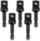 JJUNW 5 Pcs 1/2 Impact Adapter, Black Drill Socket Adapter, Hex Shank Manual Impact Driver for Impact Driver, Automotive Diy, Extension Socket Driver Bits(1/2 * 50mm)