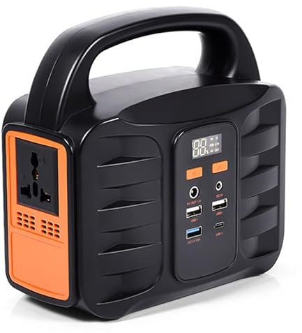 SDAJS Power Bank Tragbares Energiespeicher-Netzteil 200 W Notbeleuchtung Energiespeicher-Netzteil 220 V Notstromversorgung für Campingställe im Freien(200 W (100000 mA)/Orange)