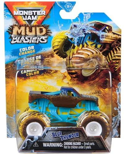 Monster Jam Monster Truck MUD Blasters aus Metall, Maßstab 1:64, Farbwechsel, zufälliges Modell, 6072638, Spielzeugautos für Kinder, Spielzeug für Kinder ab 3 Jahren