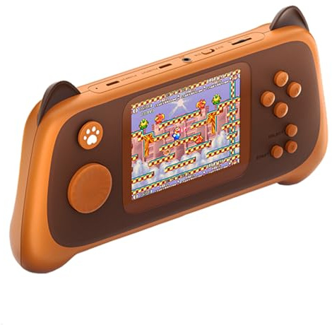 Console de jeu portable avec 400 jeux FC classiques rétro, écran couleur 7,6 cm, support pour sortie TV, cadeau d'anniversaire pour enfants, adultes (orange)