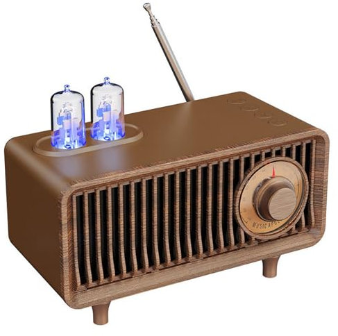 Altoparlante Bluett,Altoparlante Bluetooth Retro,Old Style Radio Design, Mini Altoparlante Portatile Ricaricabile con Volume Forte Bluetooth 5.0 Connessione Wireless, Supporto TF Ka