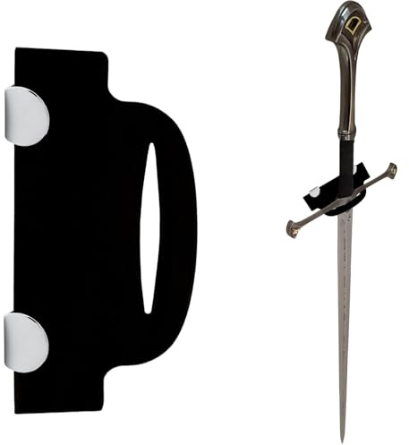 WLSANX Schwert Wandhalterung Schwertständer Wandhaken Display Aufhänger Wandhalterung für Schwert Dolch Axt Schlüsselklinge kein Schwert-vertikale Anzeige (Schwarz)