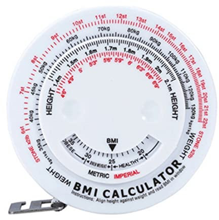 Bmi Body Mass Index Retractable Tape, 150cm Body Tape Measure Measure Calculator Diet Measures Tools