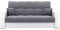 LIKMA Ausziehbar 3 Sitzer Sofa Evita Grau + Weißes Kunstleder 220x91x85 cm Schlaffunktion Bettzeugbehälter 2 Kissen Sofa mit Bettfunktion Gesteppte Schlafsofa Couchgarnitur