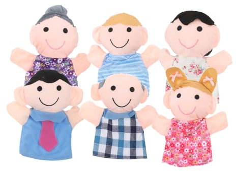 ibasenice 6 Stück Handpuppen Puppentheater Familienspielzeug Plüschpuppen Marionettenfamilie Puppen für Familienhandpuppe Familienpuppen Lernspielzeug für ab 3 Jahren Stoff