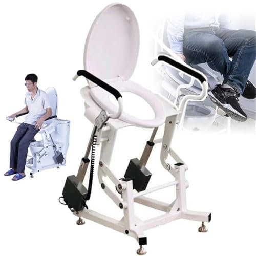 XINGLUOY Electric toilet seat riser with 180° split seat and double armrests, patient lift transfer machine, seat heating function