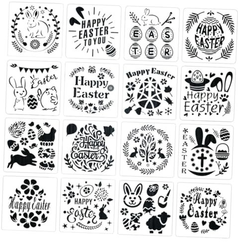 SEWOART 16 Blatt Wiederverwendbare Osterei Schablonen Für Kinder Diy Malvorlagen Satz Zum Zeichnen