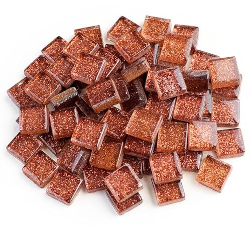 50 Stück bunte Glitzer-Mosaiksteine ​​zum Selbermachen, Mosaikfliesen aus Glas, Kieselsteine, Bastelmaterial, Puzzle for die Mosaikherstellung for Selbermachen, 9 x 9 mm für Wände, Kunsthandwerk(Color