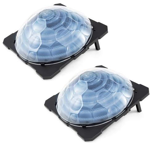 Toolsempire Chauffage solaire de piscine, chauffage de piscine extérieur avec connecteurs de tuyau rotatifs et pieds pliables, équipement de chauffage solaire pour piscines creusées et hors sol