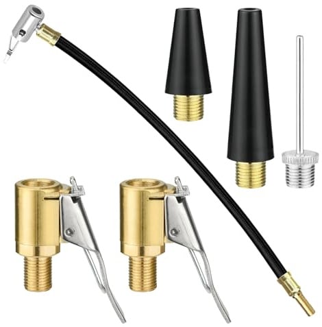 Multifunktionales Valve Adapter Set, Ventilverlängerung Set - 35cm | Reifenfüller Schlauch mit 2xAutoventil Hebelstecker Air Chuck Reifenfüllschlauch Autoventil Adapter für Autoreifen, Fahrräder