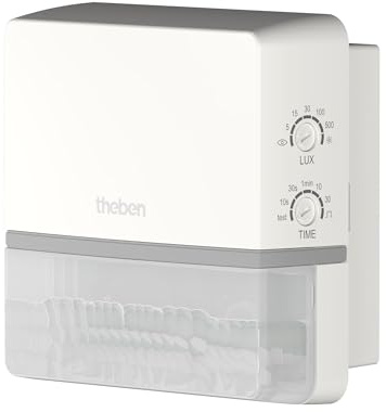 Theben 1010100 TECTA D180 WH, Bewegungsmelder (PIR) für die Wandmontage im Außenbereich, Erfassungsbereich 180° mit 14 m Reichweite, Permanente Lichtmessung, Unterkriechschutz, voreingestellt (weiß)