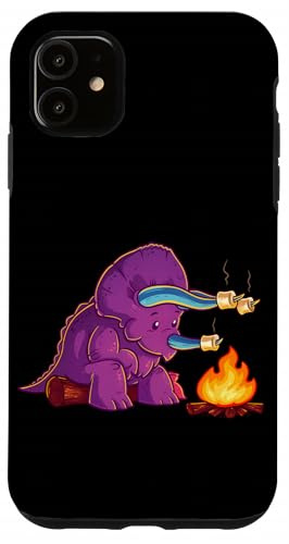 Funny Triceratops Camping Marshmallow Kids Dinosaur Case for iPhone 11