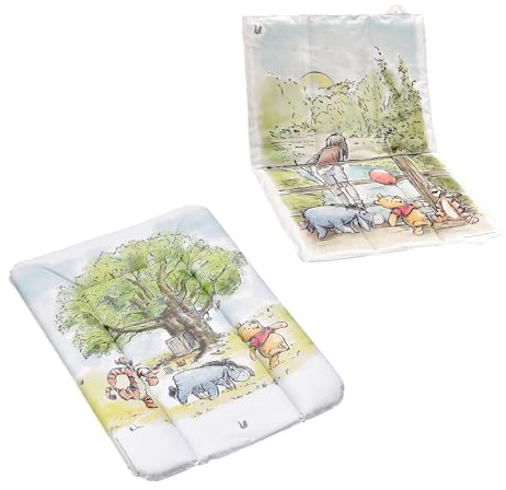 keeeper Winnie Puuh-Set Wickelunterlage amelia für Tisch, Kommode etc. + Wickelunterlage antek für unterwegs, Bequeme Liegefläche, Einfache Reinigung, Weiß