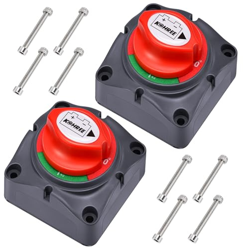 Kohree Battery Isolator Switch 12V 24V 48V Battery Cut Off Switch 2 PACKS | 12 Volt Battery Kill Switch ON-OFF Battery Cut Off Switch 200A for Car Truck Boat Yacht Caravan Motorcycle