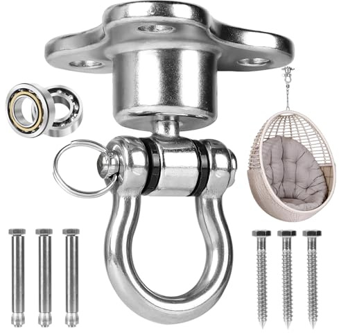 DBREAKS Gancho de Techo Tarea Pesada, 360° Rotación, Capacidad 408 kg | Gancho de Techo de Acero Inoxidable para Columpios, Suspensión para Sillas Colgantes, Hamacas de Yoga y Sacos de Boxeo