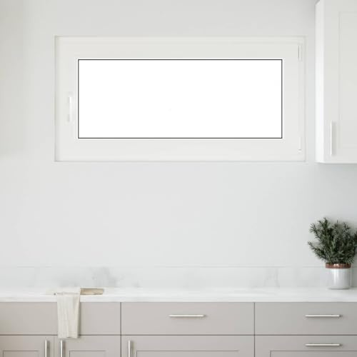 Finestra per cantina Risor, 120 x 60 cm, in PVC e vetro bianco, con funzione ribaltabile, protezione termica, insonorizzazione e vetro isolante, ideale per cantina e interni