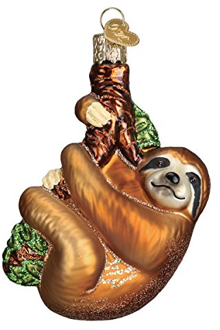 Old World Christmas Ornamente: Animal Collection Glas-Ornamente für Weihnachtsbaum, Faultier
