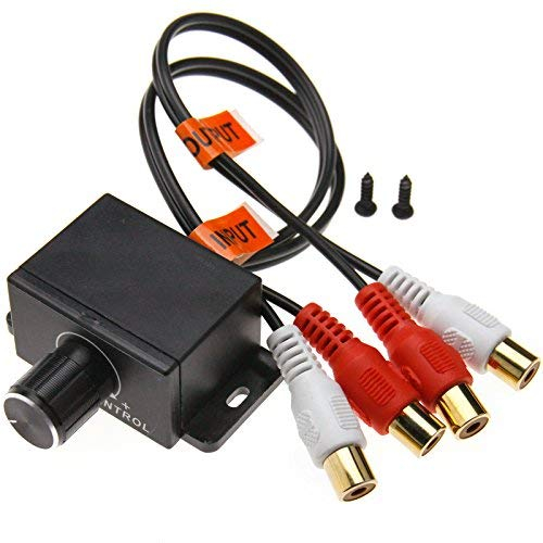 Enet Amplificatore audio per auto 4 RCA, bassi, regolatore di volume e del livello di guadagno